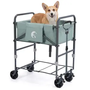 [NEW PRODUCT -FLASH SALE]  Garvee Portable Dog Bath Tub for Small & Medium Dogs, Folding Elevated Pet Grooming Station with Wheels, 4-Level Adjustable Height, Dog Wash Station for Home, 1000D PVC, Fits Up to 33 lbs, Green