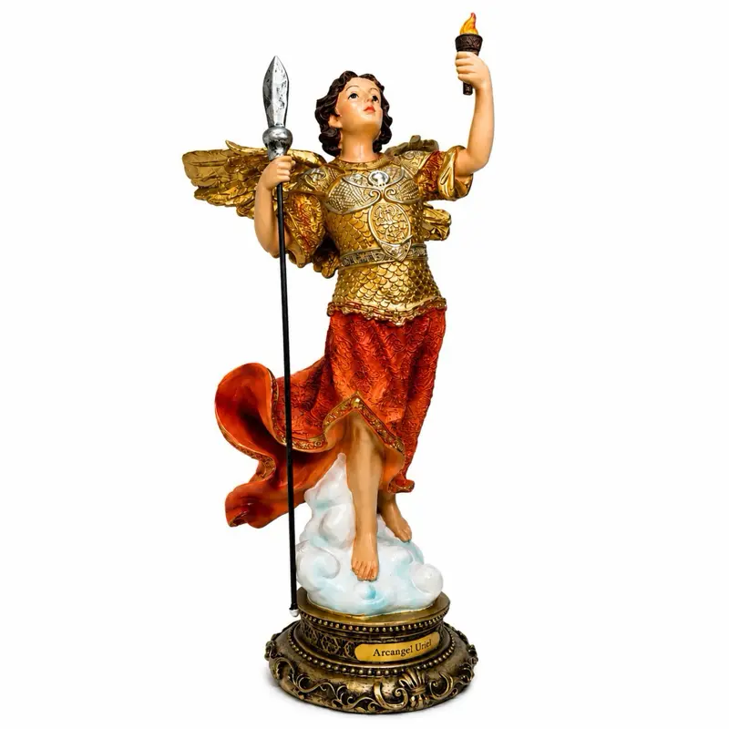 Archangel Uriel Statue – Light, Wisdom, Protection & Guidance (Estatua Arcángel Uriel – Luz, Sabiduría, Protección y Guía) – 13 Inches Tall