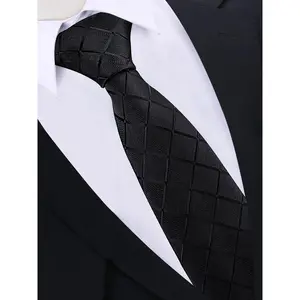 Men's Business Style Argyle Pattern Tie, Fashion Necktie for Men, Casual Neckwear for Work Office, Daily Clothing DecorGift