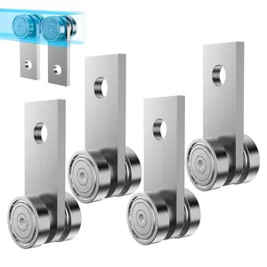 2 Wheel Trolley Assembly Rollers for 1-5/8" Wide Strut Channel - Garage Pulley System Hoist System (Silver-4 Pack)