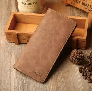 Men's Bifold Leather Breast Pocket Card Holder Purse Suit Long Wallet Checkbook