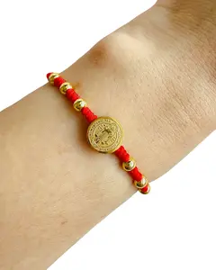 Saint Benedict Bracelet, Red String Protection Bracelet with Saint Benedict Medal – Energy & Security Amulet.