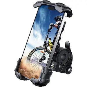 Bike Phone Holder, Motorcycle Phone Mount - Motorcycle Handlebar Cell Phone Clamp, Scooter Phone Clip for iPhone 15 Pro Max/Plus, 14 Pro Max, S9, S10 and More 4.7" to 6.8" Smartphones Accessories Cellphone