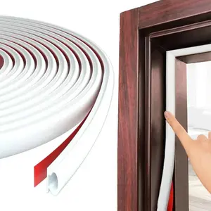 D Shape Rubber Door Seal Strip with Back Adhesive, 10x6 Mm, 3m Per Roll, Soundproof Waterproof Easy Installation Frame Sealing Agent