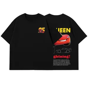 Cars Movie T-Shirt Retro Mcqueen Vintage Oversized Tee – Y2K Unisex Two Side Graphic, Top Trendy Streetwear Gym Shirt For Movie Fans