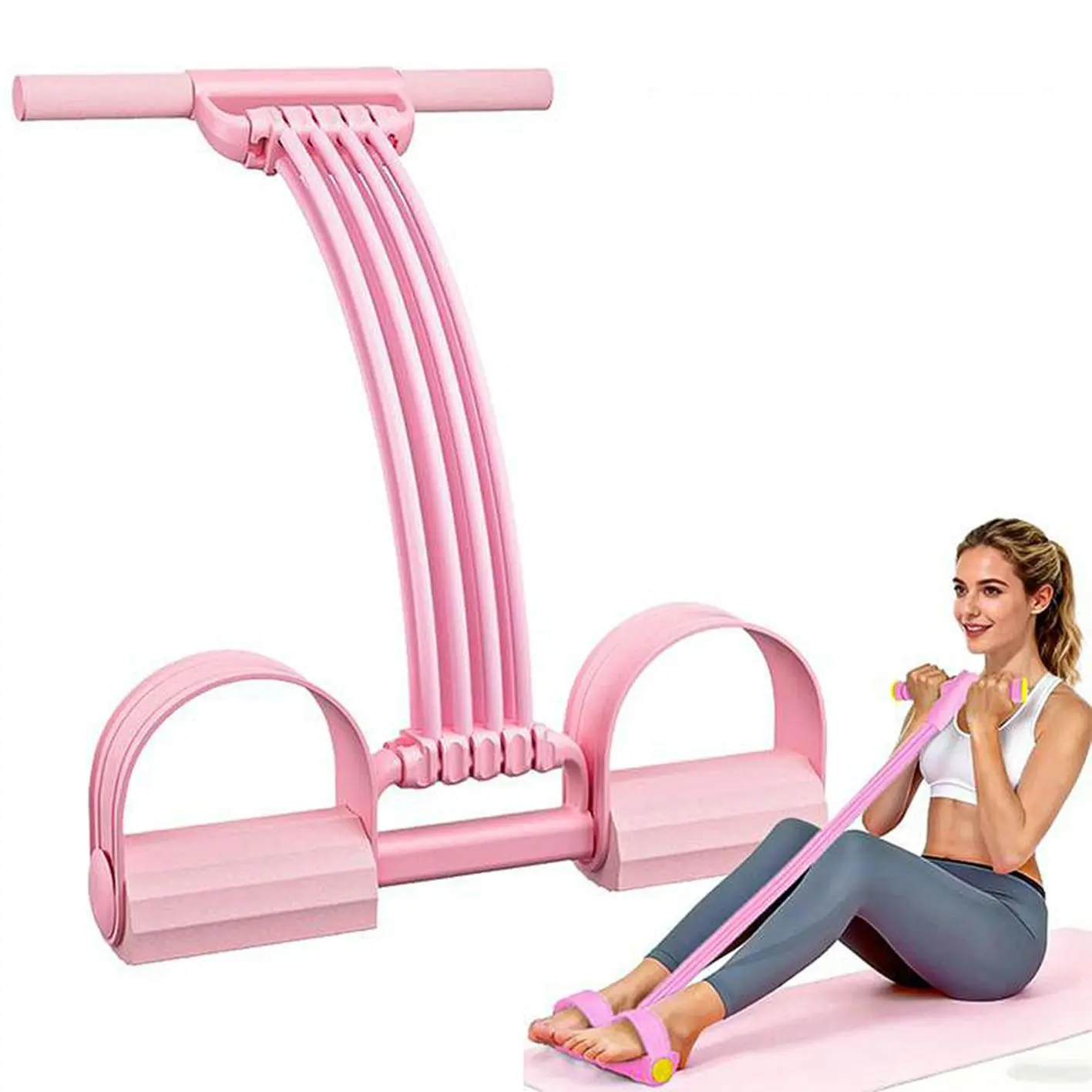 2026 latest pedal resistance device, detachable and adjustable pedal resistance device Multifunction Pedal Resistance Band, Elastic Pull Rope Fitness, Full-Body Workout at Home Gym, Exercise Sit-up, Yoga, Abdominal Training,puller