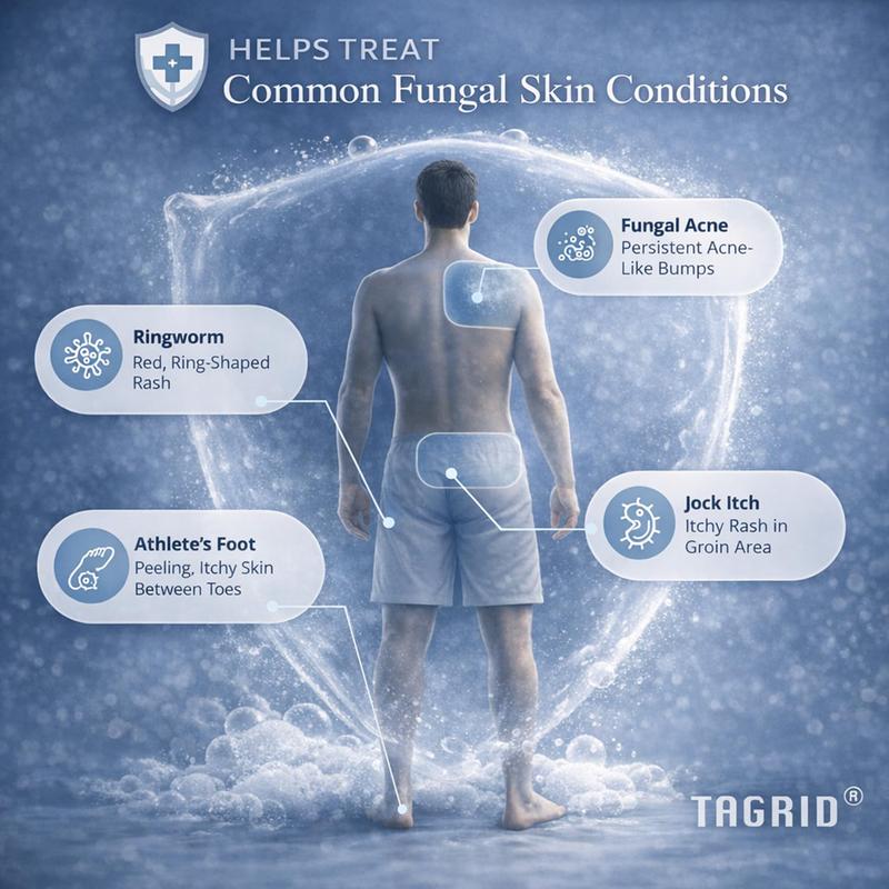 TAGRID Antifungal Soap with Tea Tree Oil – Fine Oatmeal Powder Body Bar for Deep Yet Gentle Cleansing – Body Wash for Jock Itch, Ringworm & Itchy Skin – Soothing Relief, Skin Balance & Herbal Cleanser (2 Bars)