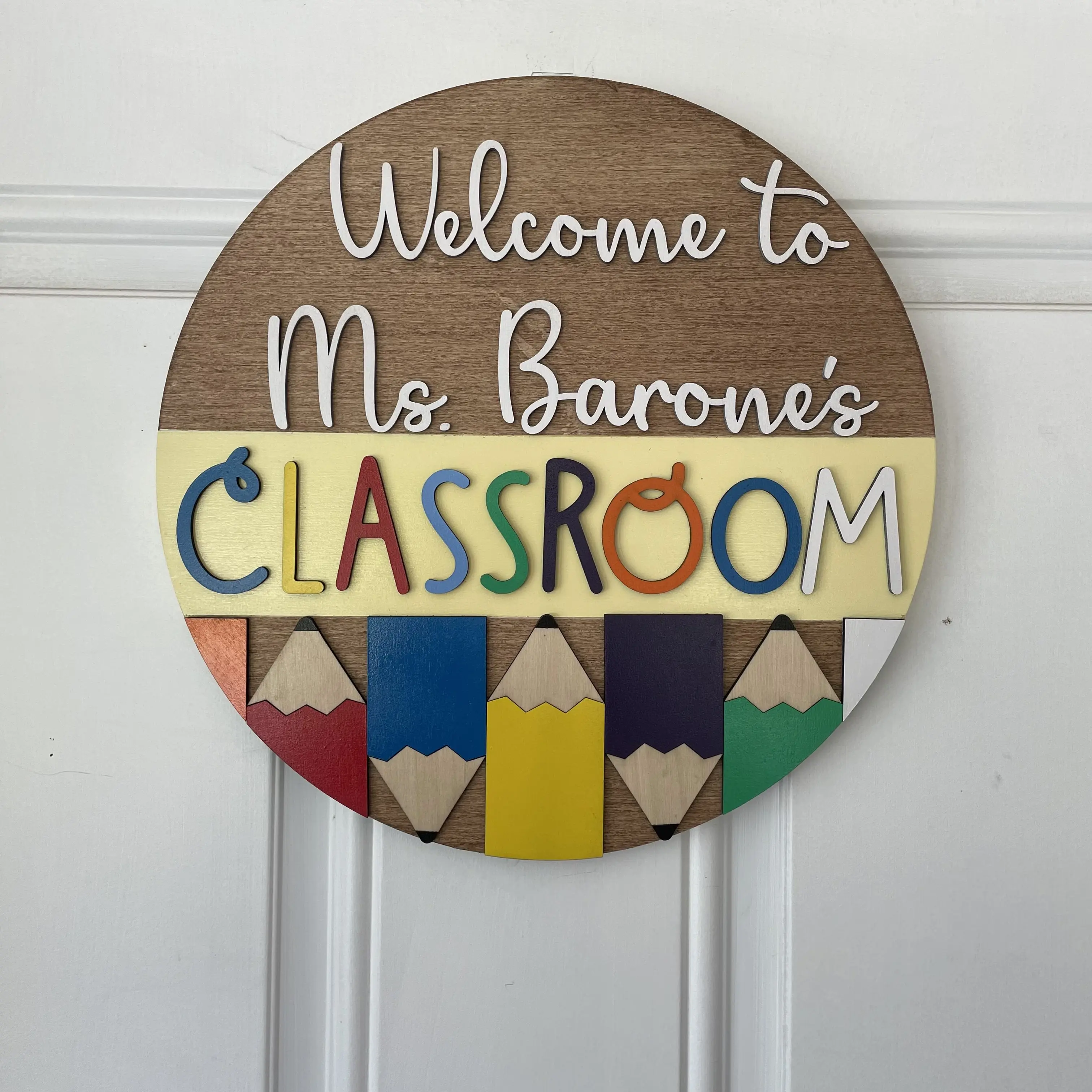3D Door Hanger - Welcome to Classroom Wall-mounted Sign