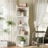 HOOBRO 5-Tier Wooden LED Corner Shelf with RGB & Daylight White Lights, App/Remote Control, Anti-Tip Safety, Quick Assembly, Modern Storage Display Rack, Aesthetic Chic Unique Room Decor, Apartment Accessories for Bedroom & Living Room
