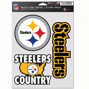 Wincraft  NFL Pittsburgh Steelers Decal Multi Use Fan - Pack of 3