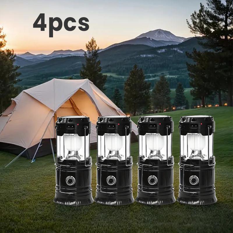 4 Pack Solar Camping Lantern, USB Rechargeable Bright LED Tent Light,IPX4 Waterproof Multifunctional Portable Outdoor Emergency Lamp with Adjustable Brightness,Hanging Hook Design,Ideal Survival Gear for Hiking Fishing Backpacking,Perfect Holiday Gift 4 Pack Solar Camping Lantern, USB Rechargeable Bright LED Tent Light,IPX4 Waterproof Multifunctional Portable Outdoor Emergency Lamp with Adjustable Brightness,Hanging Hook Design,Ideal Survival Gear for Hiking Fishing Backpacking,Perfect Holiday Gift