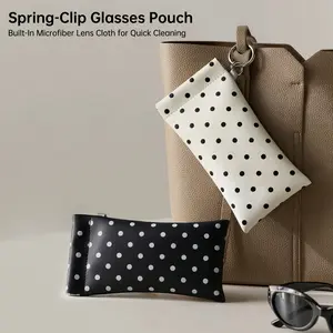 2-Pack Mini PU Leather Organizer Pouch – Soft, Portable Everyday Carry Case for Glasses, Sunglasses, Earphones, Cables & Essentials