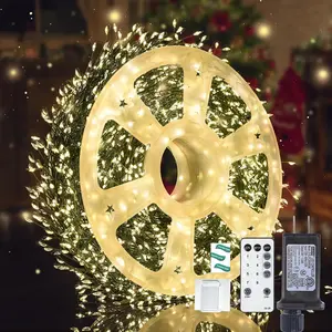 Fairy Lights Plug in 130Ft 2000LED Warm Christmas Wreath Lights with Timer Remote  Firecracker Twinkle Cluster String Light for Bedroom Wreath Party Garland Tree Decor Green Wire