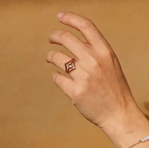 Clear Crystal Ring (Set of 3) | Natural Quartz Crystal Ring