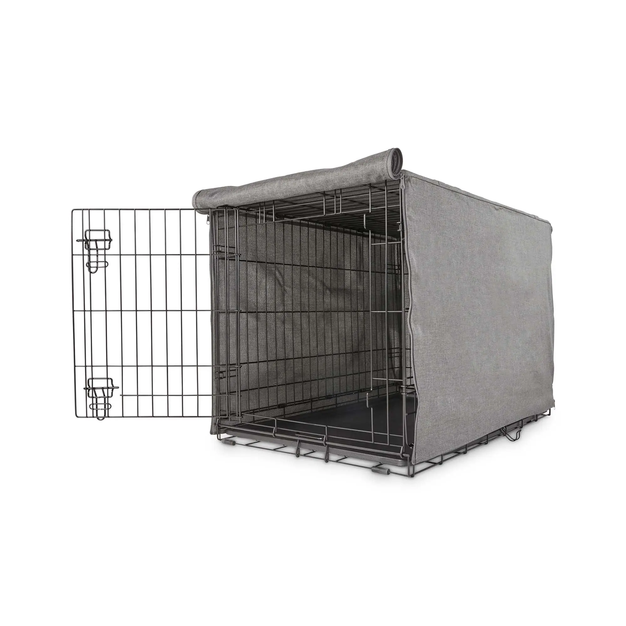 EveryYay Happy Place Grey Blackout Dog Crate Cover