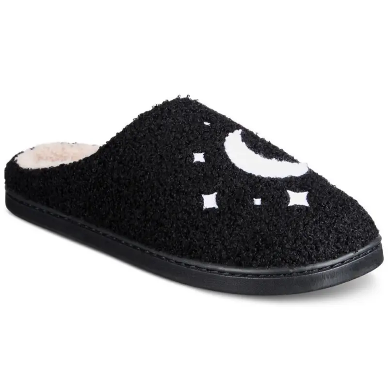 Women's Boxed Slippers with Moon & Star Design Cozy Indoor Footwear for Comfort