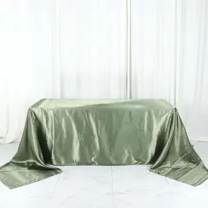 Satin Rectangular Tablecloth 90"x156" Dusty Sage Green - Seamless Table Cover