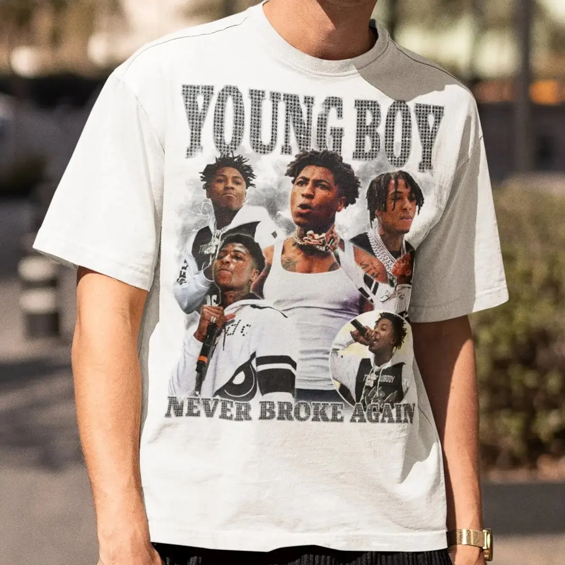 YoungBoy Never Broke Again Monochrome Photo T-Shirt