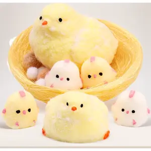 6Pcs Taba Handmade Squishy Chick Toys Stress Relief Squeeze Toy. Cute Sensory Toys. Handmade Soft Silicone StickyToys. Bouncy Stress and Relaxation Toys. Stretchable Springy Toys