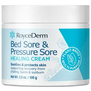 Roycederm Bed and Pressure Sore Treatment Cream: Fast Healing Cream for Chafed Skin and Pressure Ulcers on Legs & Buttocks - Pressure Sore Relief for Bedridden, Elderly and Amputees - with Calendula - 3.5OZ