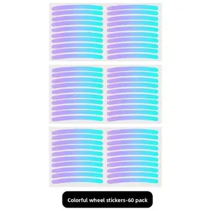 60-Pack Reflective Bicycle Stickers - Light-Up Glow-in-the-Dark Strips for Night Riding, Wheel Stickers, and Children's Balance Bikes - Essential Night Riding Accessories