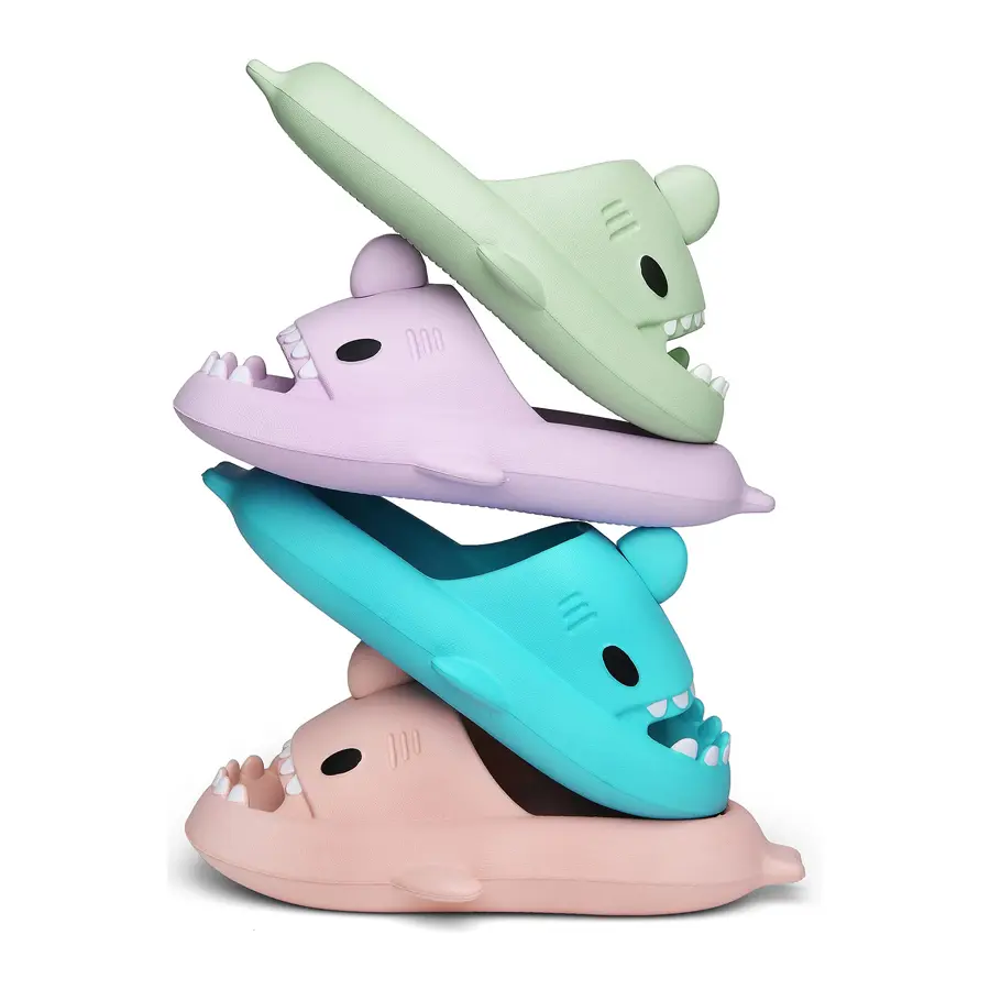 Unisex Non-Slip Ankle-Height Slippers - Thick EVA Slides, Cute Cartoon Design, Cushioned Cloud Pillow Footwear for Steam Rooms, Leisure Activities, Slipper Shoes