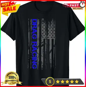 Drag Racer Patriotic American Flag Drag Racing T-Shirt