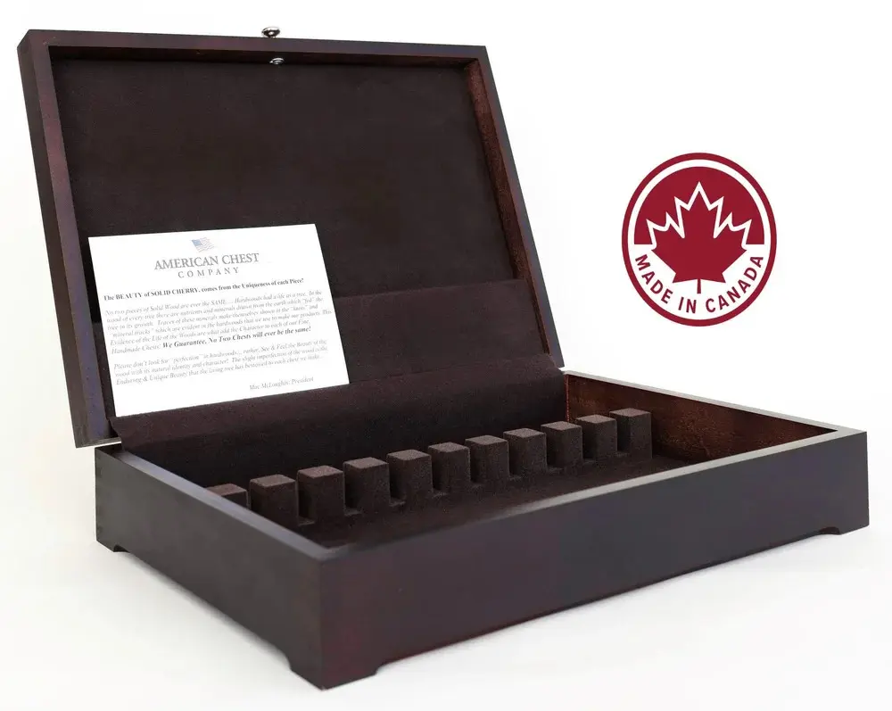 American Chest FCan1 Unisex Canadian Flatware Chest for All Ages - Mahogany