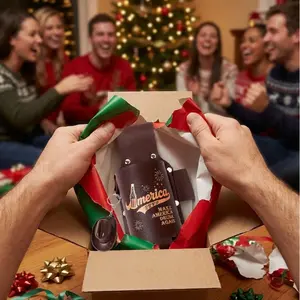 America 250 Beer Holster – Patriotic Leather Drink Holder | Funny Gift for BBQs, Tailgates, 4th of July, Xmas, New Year & USA–Mexico–Canada Games – Celebrating America’s 250th Anniversary & Freedom Spirit