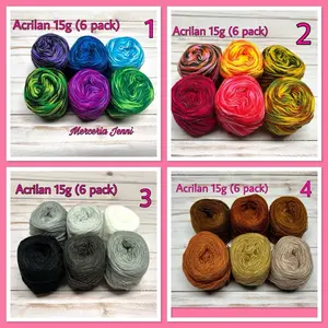 Acrilan 3 Hebras 15g (6 pack) 90g per pack - embroidery thread 3 ply - Estambre