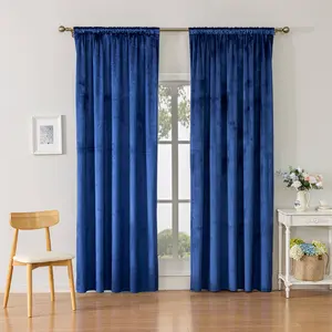 Multi-Panel Velvet Plush Curtains 90% Blackout Windproof All Rooms W54 H96inch 50 Off Original Price Protect Privacy UV Protection Fabric Back Pattern curtains for bedroom curtains blackout curtains