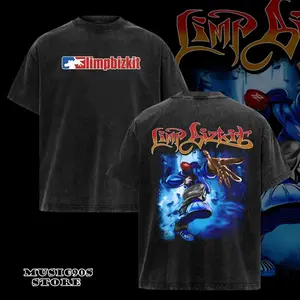 Limp Bizkit Band Tour Black 2-Sided T-Shirt Graphic Vintage Fans Shirt , Vintage Graphic Tee for Rock Fans, Black Concert Shirt for Nu Metal Lovers, Classic Fashion, Fits Every Occasion