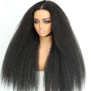 Kinky Straight Wear and Go Glueless Wig Skinlike Real HD Lace Natural Hairline Ultra-thin 6*4 HD Lace Pre Plucked Pre Cut Tiny Knots 220% Density
