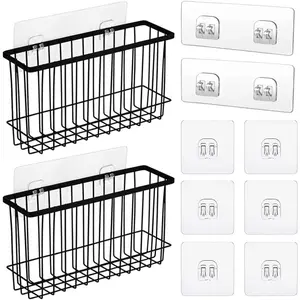 Over the Cabinet Door Organizer 2 Pack, Self Adhesive Pantry Door Organizer, Inside Cabinet Storage, Wall Mounted Cutting Board Organizer for Home Organization