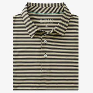 MAELREG Men's Striped Golf Polo Shirt Short Sleeve Moisture Wicking Lightweight Comfortable Performance Collared Casual Athletic Top