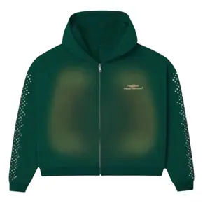HMDD Crystal Zip Up Hoodie Green