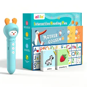 Alilo Talking Pen Books Sets for Toddlers 3-6, Kids Learning Electronic Toys, with 3 Interactive Audio Sound Books, 100 Talking Flash Cards, Early Educational Gifts for Boys Girls (16GB Storage)