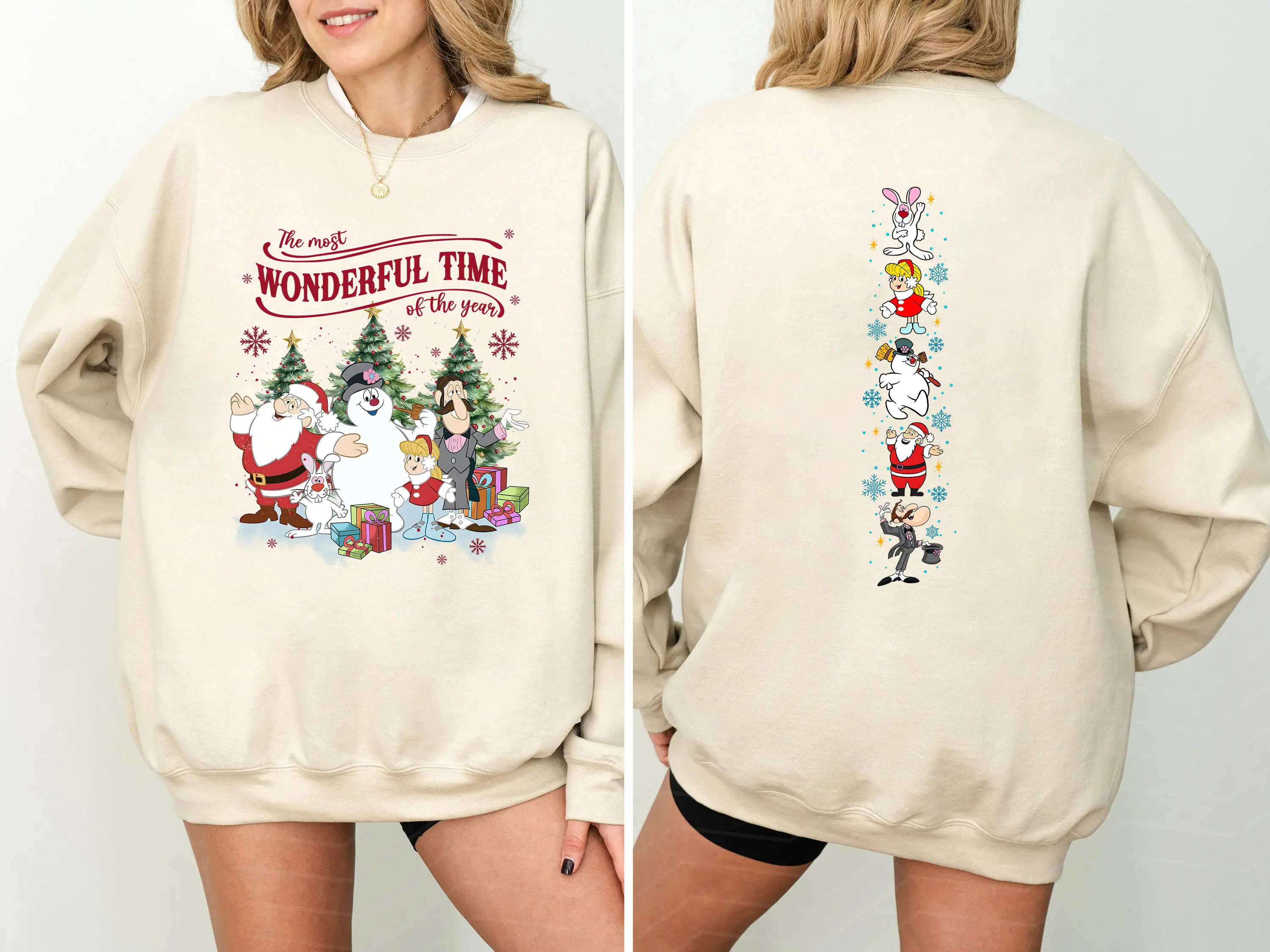 Christmas Frosty The Snowman 2 Sides Sweatshirt, Retro Christmas Sweatshirt, Cute Christmas Shirt, Frosty Christmas Tee, Snowman Sweater, Hoodie