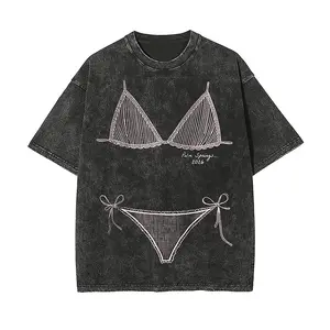 Bikini Graphic T-Shirt Last Splash Seashells And Wedding Bells Bikini Body Illusion Shirt Funny Summer Vacation Made In USA For Women For Men [SaffronSequin cotton t-shirt/sweatshirt/hoodie, soft and comfortable]