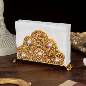 European Pearl Paper Towel Holder, Home Hotel Restaurant Creative Luxury Storage Rack, Standing Napkin Dispenser Decoration