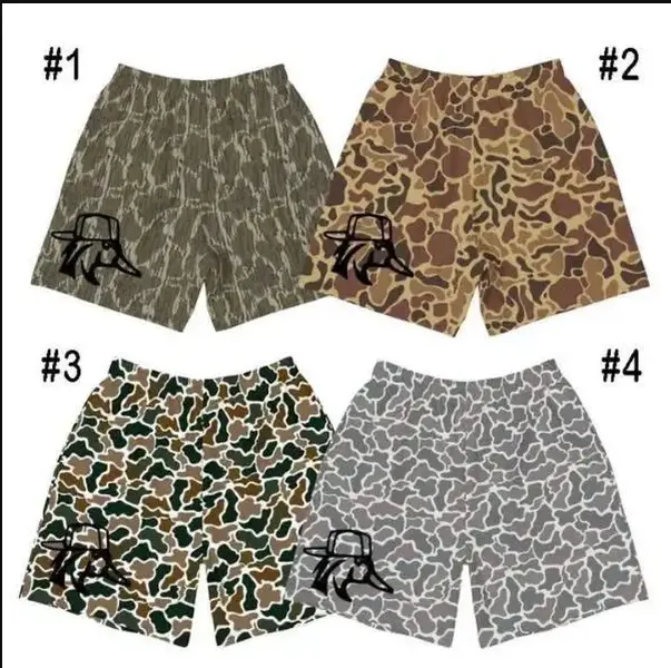 Men's Duck Camo Athletic Shorts, Quick Dry Lightweight Camouflage Running Gym Outdoor Casual Summer Shorts