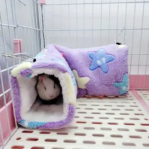 Four-Season Hamster Tunnel, Squirrel Hammock, Sugar Glider Channel, Guinea Pig Plush Sleep Bag, Cozy Pet Bedding