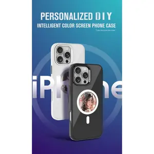 Smart E-Ink Phone Case for iPhone- NFC Instant Display, Ultra-Thin Customizable Cover for iPhone 14/15/16 Pro/ Max Series Cellphone Protection-NN82