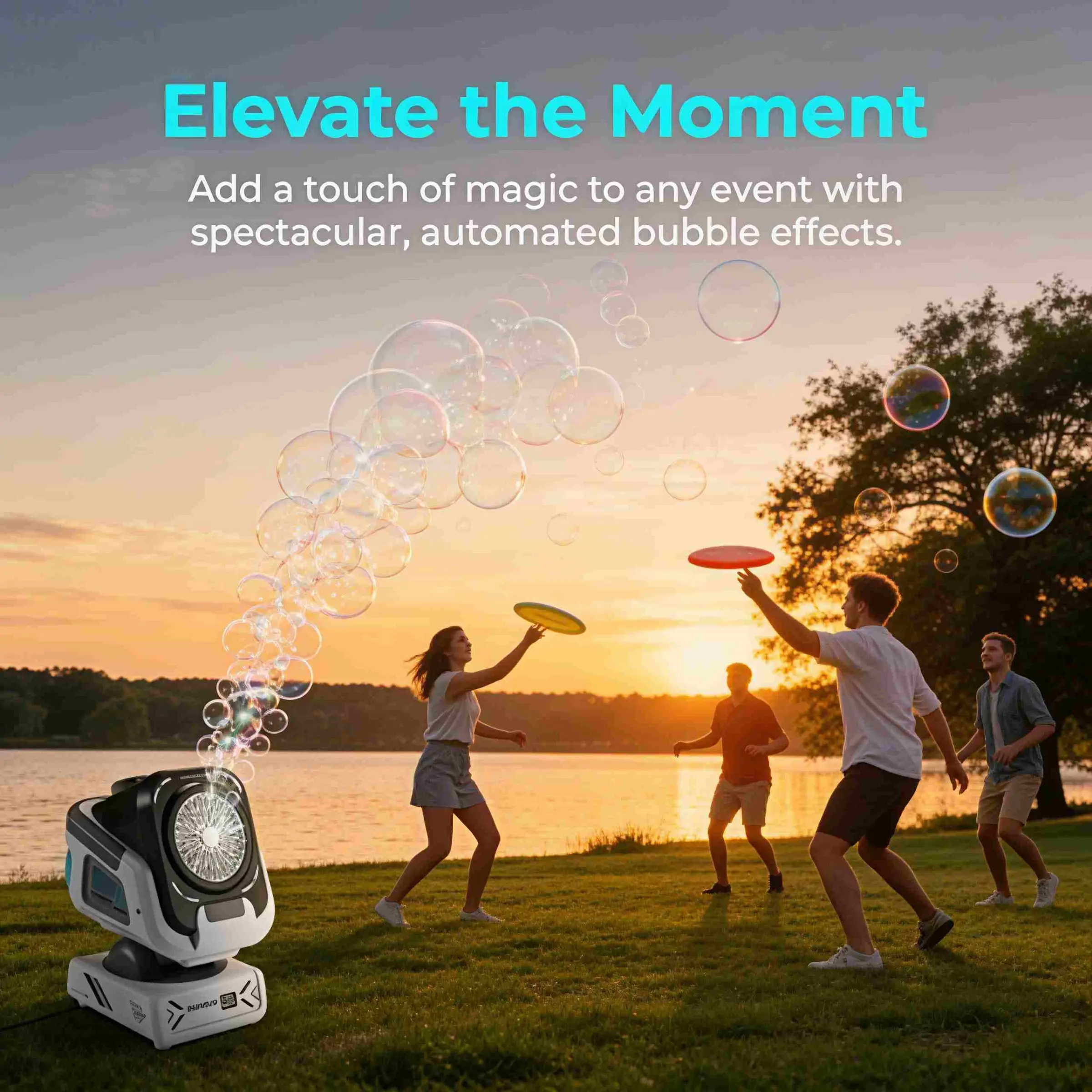 Remote Control Automatic Bubble Machine for Kids over 3 Years, 1800mah Rechargeable, RGB Atmosphere Light, Auto Rotation, Party Favors, Automatic Bubble Maker, Automatic Bubble Blower