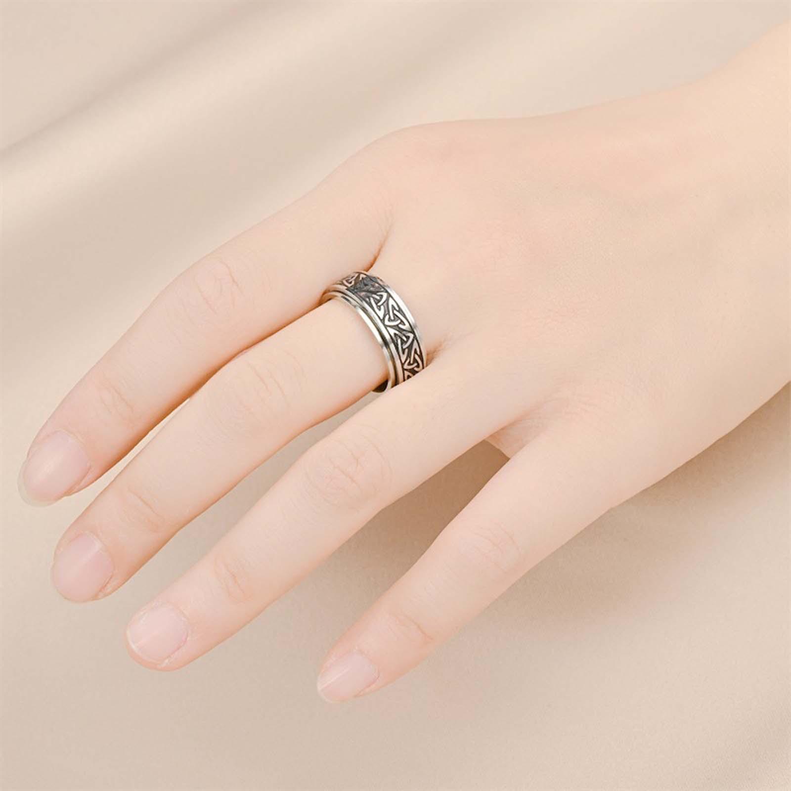 Y2k Celtic triangle knot witch knot rotatable decompression ring for men and women suitable for party daily accessories