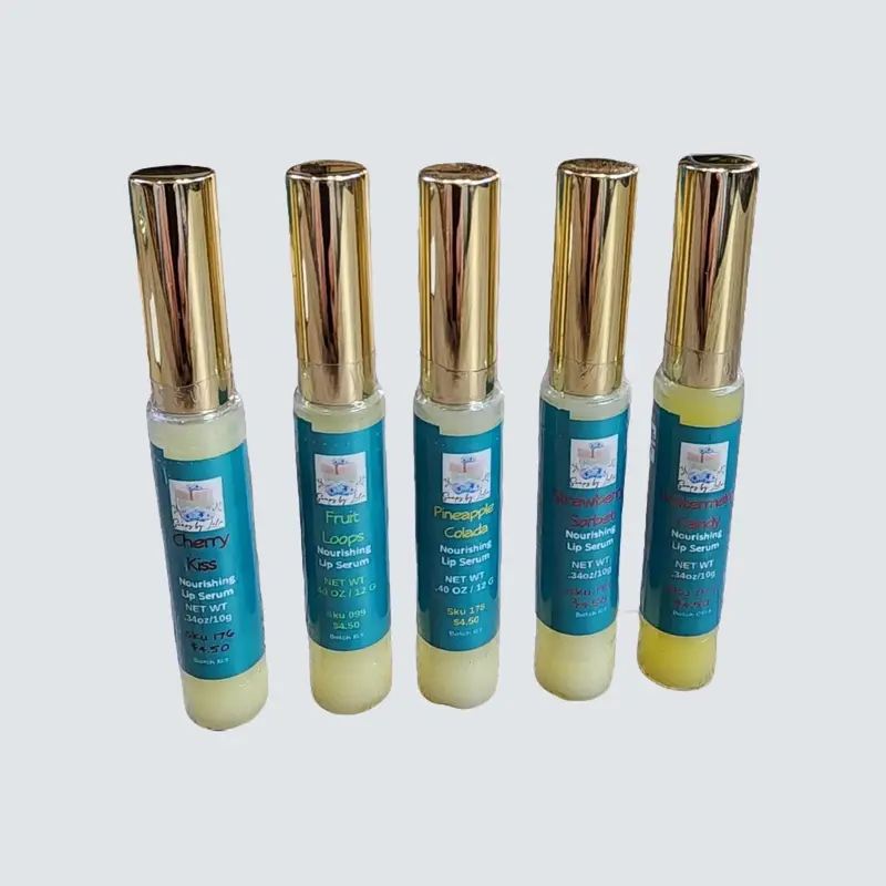 Ammonia-Free Non-Toxic Alcohol-Free Moisturizing Hydrating Lip Serum (10g) - Apricot, Argan, Jojoba, Sunflower Oils, Pineapple, Watermelon, Peppermint, Beeswax, Vitamins - Cherry Strawberry Sorbet, Cherry Kiss Flavors - All Skin Types (Ages 5+)