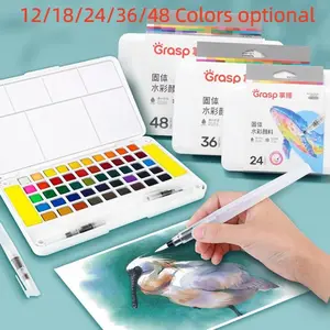 Mixed Color Solid Watercolor Paint Set, Watercolor Paint Box, 12/18/24/36/48 Colors, Portable Art Supplies, Ideal for Beginners and Artists, Sketching and Painting