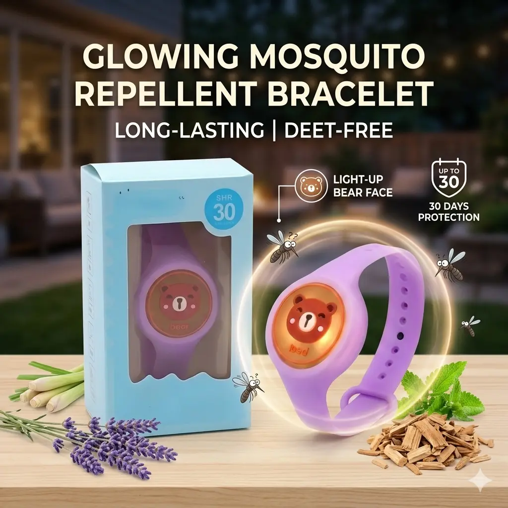 Summer Hack Luminous Glow Mosquito Repellent Wristband, Portable Wearable Anti-Insect Bracelet, Long-Lasting Effective Bite-Free Bug Protection, Trendy Summer Accessory Perfect for Camping, Hiking, Travel & All Outdoor Activities