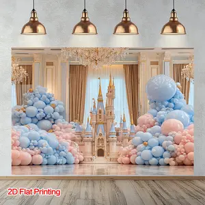 1pc Fairytale Castle Backdrop Magical Castle with Towers and Turrets Polyester Fabric Perfect for Photo Studio Decor Indoor Outdoor Decoration and Themed Events