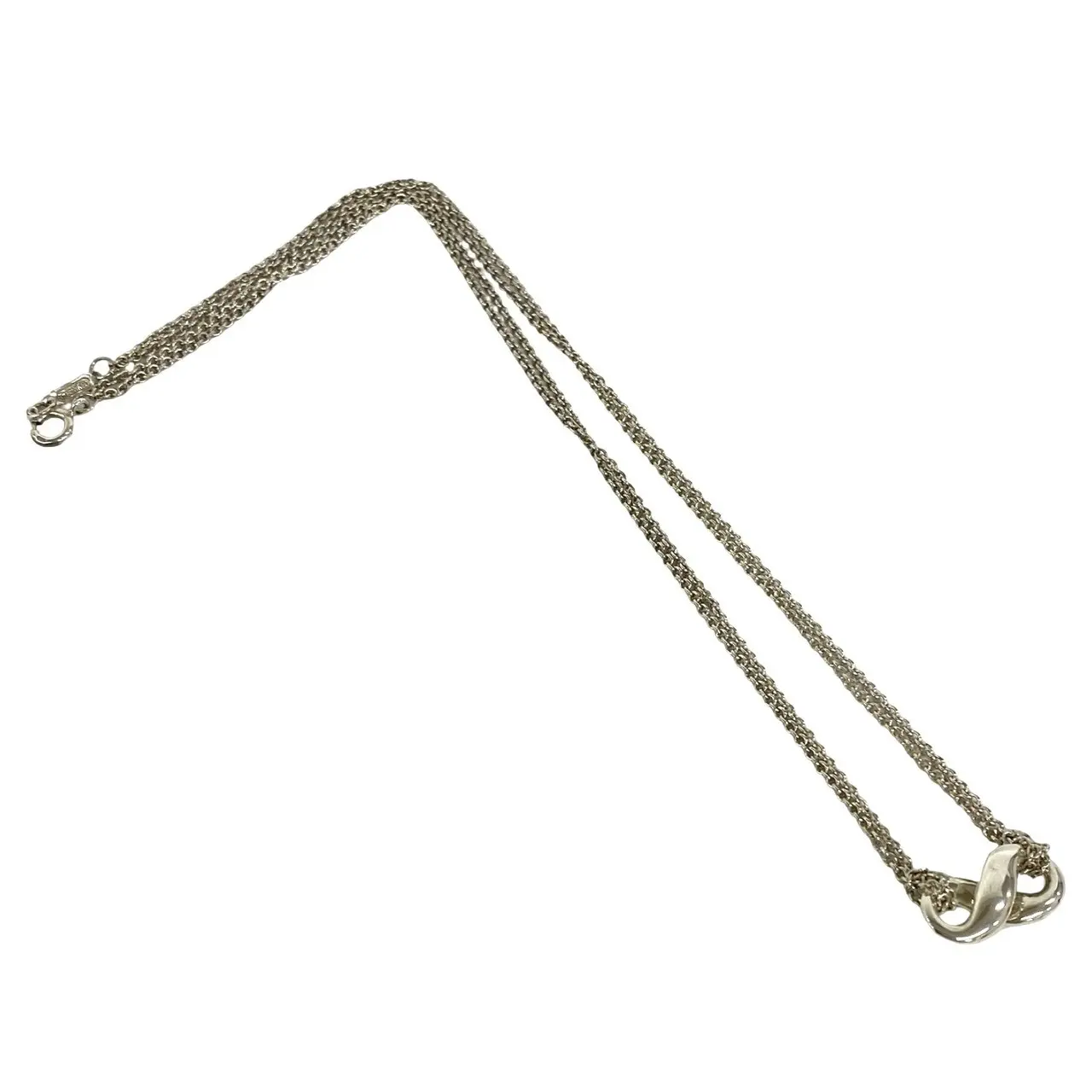 Pre-owned Tiffany & Co. Sterling Silver 925 (Ag925) Small Leather Goods TIFFANY&Co. Infinity Silver Necklace